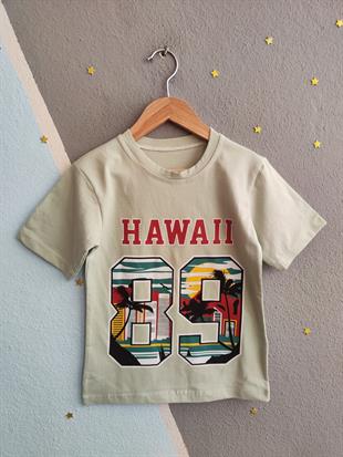1578 -  Hawaii Baskılı Erkek Takım - Yeşil- Gri