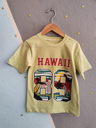 1578 -  Hawaii Baskılı Erkek Takım - Yeşil- Füme