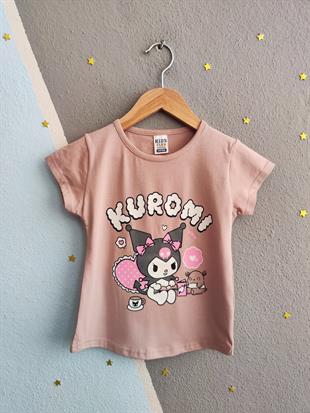 1582- Karakter Baskılı Taytlı Kız Takım - Gül Kurusu