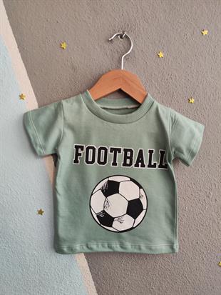 1604 - Futbol Topu Baskılı Aylık Erkek Çocuk Takım - Mint Yeşili