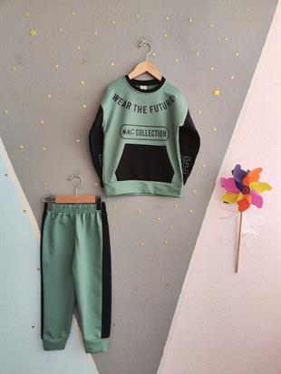 1700 - Wear The Future Baskılı Erkek Çocuk Takım - Mint Yeşili