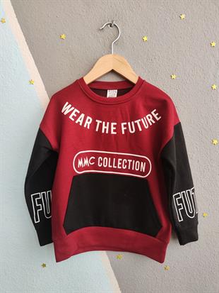 1700 - Wear The Future Baskılı Erkek Çocuk Takım - Bordo