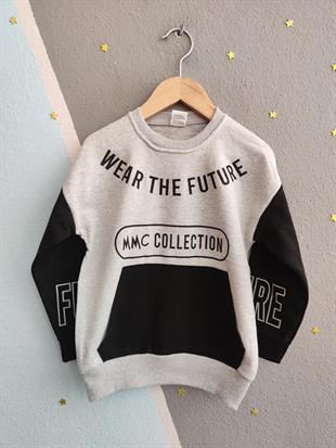 1700 - Wear The Future Baskılı Erkek Çocuk Takım - Gri