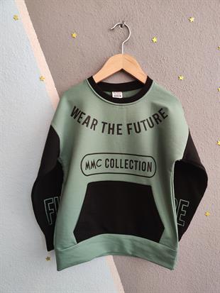 1700 - Wear The Future Baskılı Erkek Çocuk Takım - Mint Yeşili