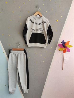 1700 - Wear The Future Baskılı Erkek Çocuk Takım - Gri