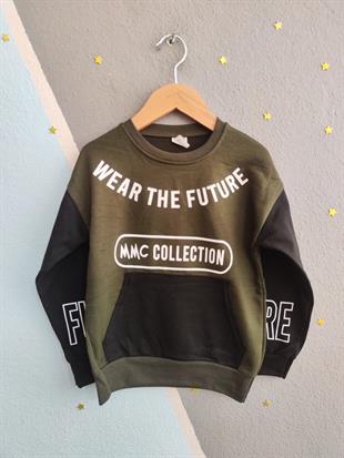 1700 - Wear The Future Baskılı Erkek Çocuk Takım - Haki