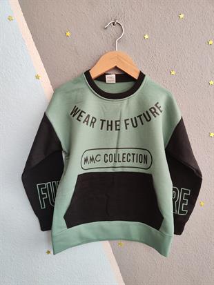 1700 - Wear The Future Baskılı Erkek Çocuk Takım - Yeşil