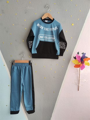 1700 - Wear The Future Baskılı Erkek Çocuk Takım - Buz Mavisi