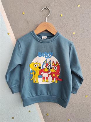 1745 - Karakter Baskılı Mevsimlik Erkek Takımı - Buz mavi