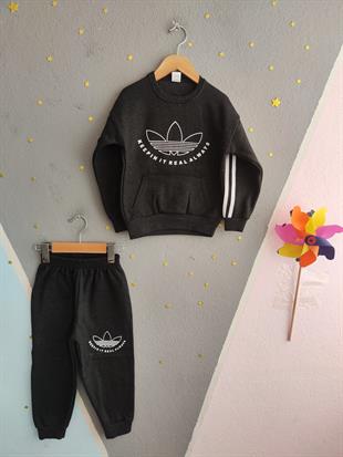 1802 - Always Baskılı 2 İp Kışlık Erkek Çocuk Takım - Füme