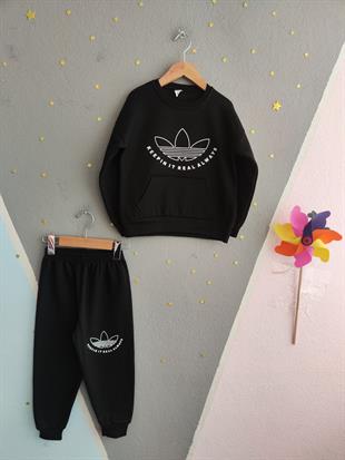 1802 - Always Baskılı 2 İp Kışlık Erkek Çocuk Takım - Siyah