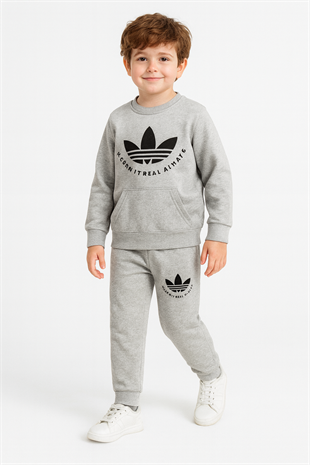 1802 - Always Baskılı 2 İp Kışlık Erkek Çocuk Takım - gri