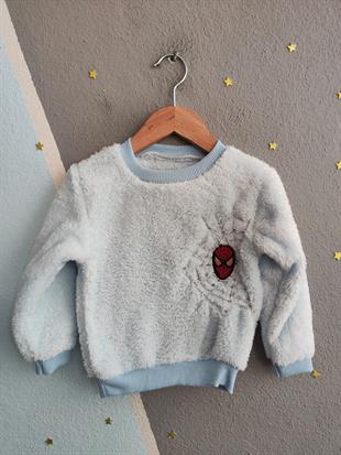 1809 - Karakter Desen Peluş Erkek Çocuk Takımı - Bebe mavisi