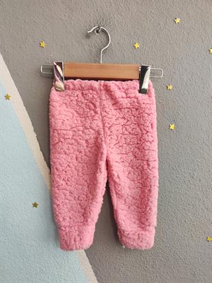 1811 - Ayıcıklı Kapüşonlu Peluş Kız Bebek Takımı - Toz Pembe