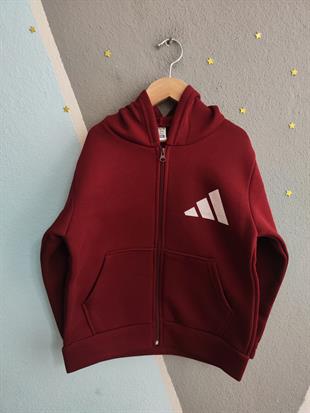 1832 -  Kapüşonlu Erkek Çocuk Hırkası - Bordo