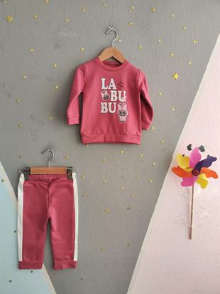 1843 -  Karakter Baskılı Aylık Kız Bebek Takım - Vişne