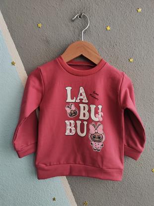 1843 -  Karakter Baskılı Aylık Kız Bebek Takım - Vişne