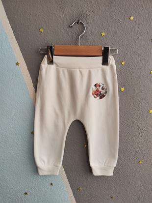 1878 -  Karakter Baskılı Mevsimlik Aylık Kız Bebek Takımı - Beyaz