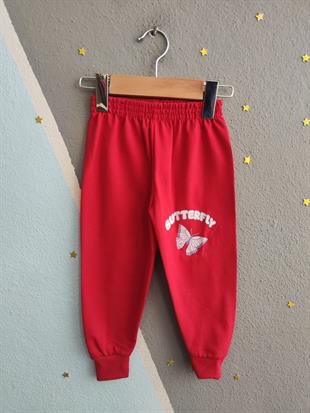 1912 - Karakter Baskılı Kız Çocuk Takımı - Kırmızı