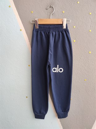 1918 - Kapüşonlu Baskılı Erkek Çocuk Takım - Lacivert - Krem