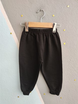 1923 - Aslan Baskılı Mevsimlik Erkek Çocuk Takım - Siyah - Krem