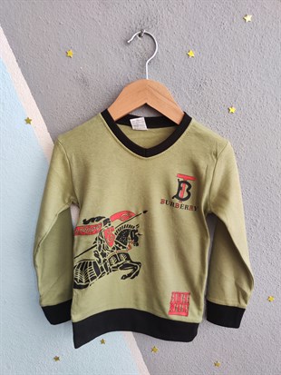 1925 -Baskılı Erkek Çocuk Takım - Mint yeşili