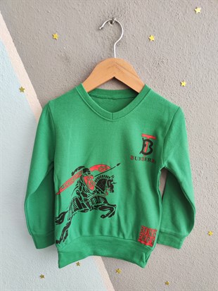 1925 -Baskılı Erkek Çocuk Takım - Yeşil