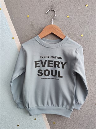 1944 - Every Baskılı Mevsimlik Erkek Çocuk Takım - Buz mavi