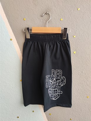 1947 - Karakter Baskılı Şortlu Erkek Çocuk Takımı - Lacivert