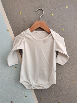 1966- Ekru Uzun Kollu Basic Model Kolsuz Bebek Çıtçıtlı Body