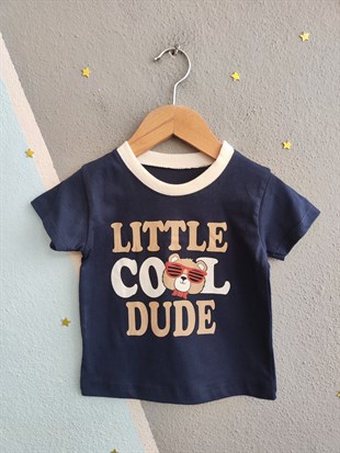 1974 - Gözlüklü Ayıcık Baskılı Erkek Bebek Takım -Lacivert