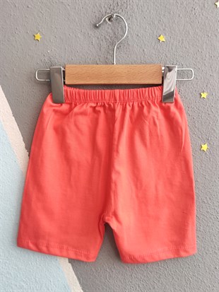 1975 - Arabalı Aslan Baskılı Erkek Bebek Takım -Turuncu