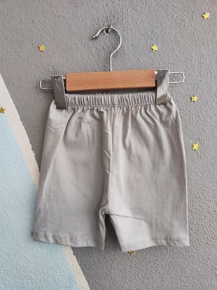 1975 - Arabalı Aslan Baskılı Erkek Bebek Takım -Gri