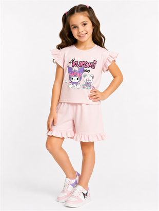 1983 - Karakter Baskılı  Kız Çocuk Takım - Toz Pembe