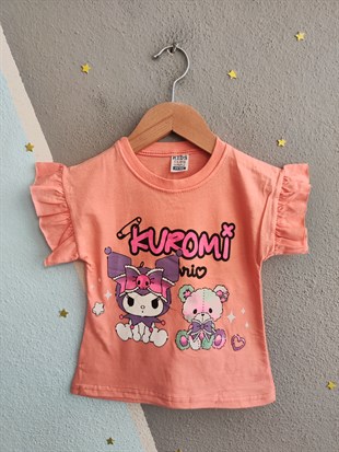 1983 - Karakter Baskılı  Kız Çocuk Takım - Somon