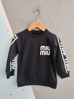 1985 - Sportif Baskılı Unisex Çocuk Takım - Siyah