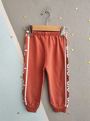 1985 - Sportif Baskılı Unisex Çocuk Takım - Taba