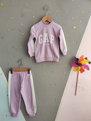 1986 - Original Baskılı Kız Çocuk Takım - Lila