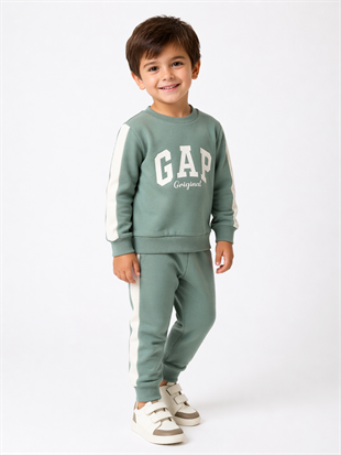 1986 - Original Baskılı Unisex Çocuk Takım - Yeşil