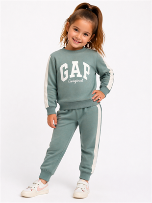 1986 - Original Baskılı Unisex Çocuk Takım - Yeşil