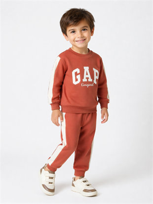 1986 - Original Baskılı Unisex Çocuk Takım - Taba