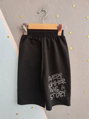 1991-  Every Summer Baskılı Yakalı ve Şortlu Erkek Çocuk Takımı - Gri