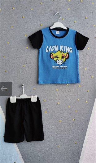 1999 - Karakter Baskılı Yazlık Erkek Çocuk Takım- Mavi