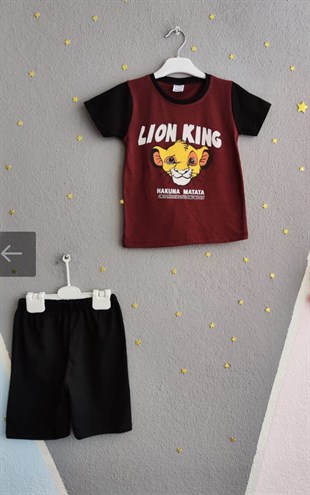 1999 - Karakter Baskılı Yazlık Erkek Çocuk Takım- Bordo