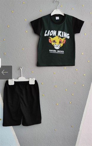 1999 - Karakter Baskılı Yazlık Erkek Çocuk Takım- Zümrüt