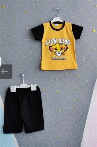 1999 - Karakter Baskılı Yazlık Erkek Çocuk Takım- Sarı