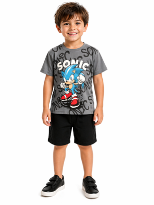 2005 - Karakter Baskılı Erkek Çocuk Takım - Buz mavi