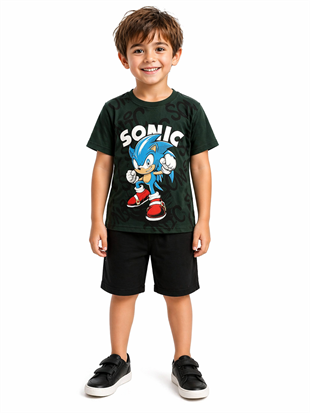 2005 - Karakter Baskılı Erkek Çocuk Takım - Haki