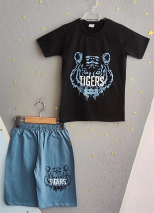 2009 - Tigers Baskılı Yazlık Erkek Takım - Buz mavi