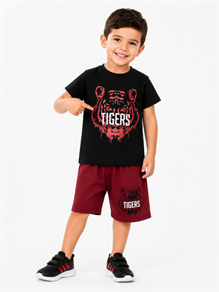 2009 - Tigers Baskılı Yazlık Erkek Takım - Bordo